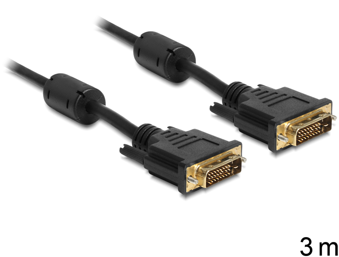 104664 Delock Kabel DVI 24+1 Stecker > DVI 24+1 Stecker 3 m schwarz - Slika 1