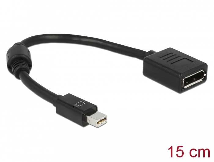 115202 Delock Adapter mini Displayport 1.2 Stecker > Displayport Buchse 8K schwarz - Slika 1