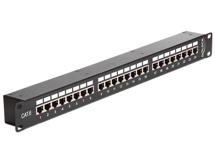 126279 Delock Netzwerk 19" Kupplungs-Patchpanel 24 Port Cat.6 - Slika 1
