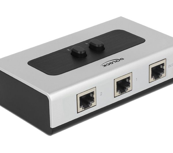 Delock Switch 2-port RJ45 Gigabit manuell bidirektional