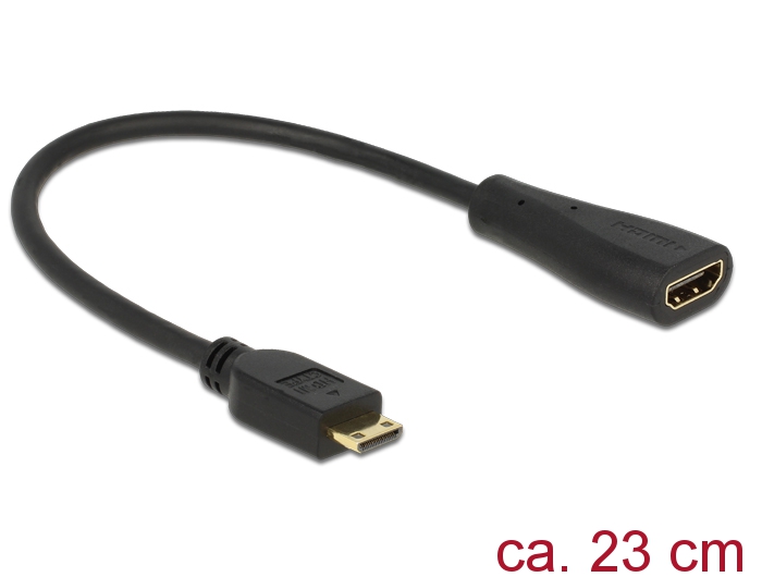 132303 Delock Adapterkabel mini HDMI-C Stecker > HDMI-A Buchse 23 cm - Slika 1