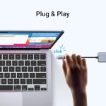 UGREEN 4-portni USB-C HUB 4xUSB-A 3.0 + USB-C power port, sivi - Slika 4