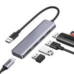 UGREEN 4-portni USB-A hub, 4xUSB-A 3.0 + USB-C, sivi