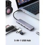 UGREEN 4-portni USB-A hub, 4xUSB-A 3.0 + USB-C, sivi - Slika 3
