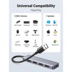 UGREEN 4-portni USB-A hub, 4xUSB-A 3.0 + USB-C, sivi - Slika 4