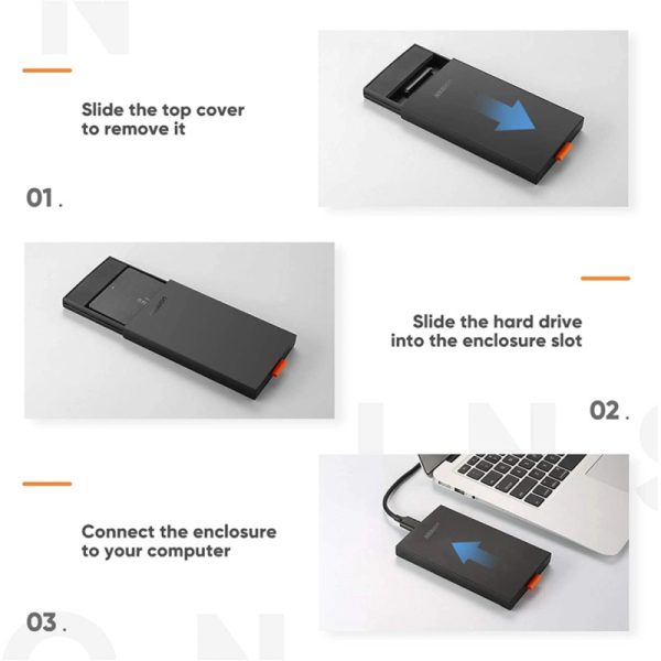 UGREEN vanjsko kućište 2.5" SATA HDD/SSD, do 9.5mm, tool free, microUSB3.0/USB3.0