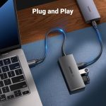 UGREEN 4-portni USB-C HUB 2xUSB-A, 2xUSB-C, 10Gbps, sivi - Slika 3