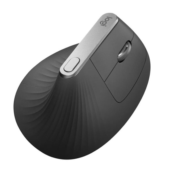 Logitech MX Vertical Advanced vertikalni ergonomski bežični optički miš, za dešnjake, USB, grafit (910-005448)