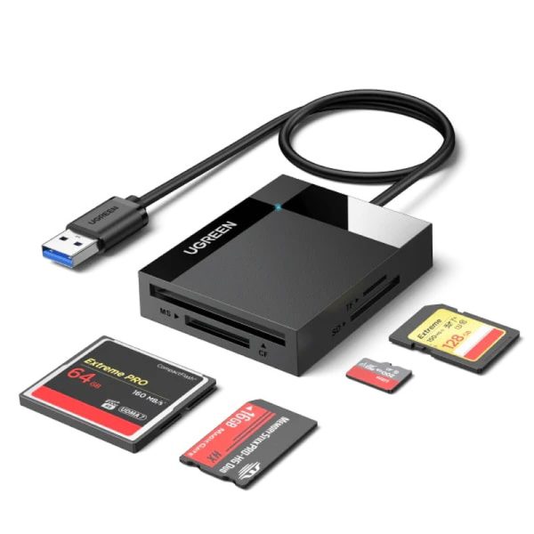 UGREEN čitač memorijskih kartica, USB 3.0, TF/SD/CF/MS kartice, 50cm, crni