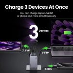 UGREEN Nexode Pro Mini FC zidni punjač 100W, 2x USB-C, USB-A, USB-C kabel, GaN, sivi - Slika 2