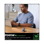 UGREEN Nexode Pro zidni punjač 65W, 2x USB-C, USB-A, USB-C kabel, GaN, sivi - Slika 3