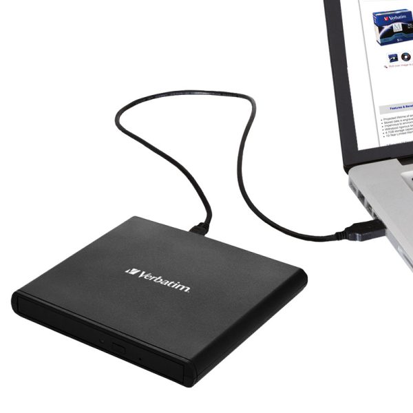 Verbatim Slimline CD/DVD vanjski snimač, M-Disc kompatibilan, USB2.0, crni
