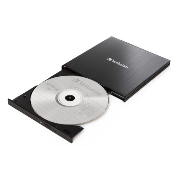 Verbatim CD/DVD Slimline vanjski snimač, M-Disc kompatibilan, USB3.2/USB-C, crni