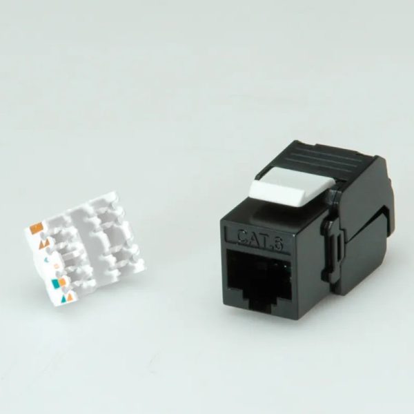 Roline RJ45 Keystone konektor Cat.6/Class E, UTP (tool-free), crni