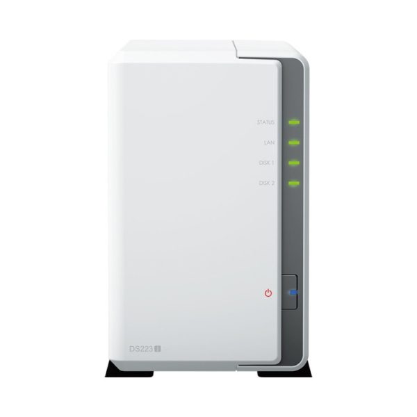 Synology DS223j DiskStation 2-bay NAS server, 2.5"/3.5" HDD/SSD podrška, 1GB DDR4, 1GbE×1, USB3.2 Gen1×2, Wake on LAN/WAN