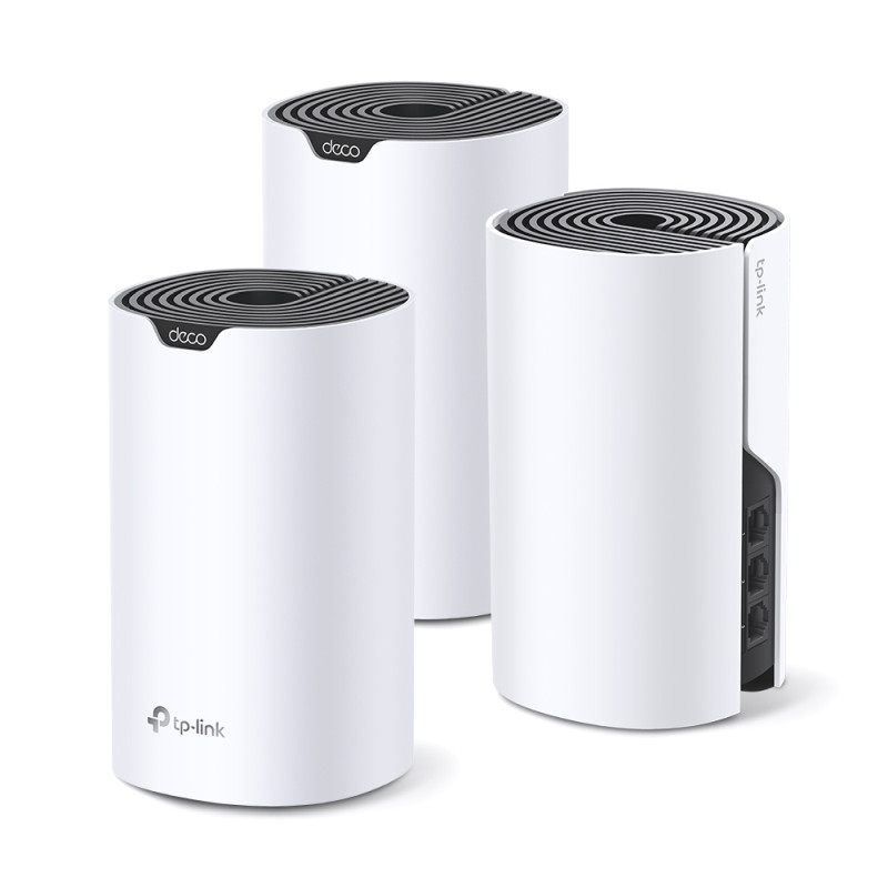 161297-57_Deco-S7-3_02 TP- Link AC1900 Deco S7 (3-pack) Mesh Wi-Fi, Dual-Band, 600 Mbps/1300 Mbps (2.4GHz/5GHz), 3×LAN, 3×interna antena, Deco App - Slika 1