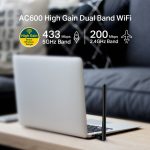 TP-Link AC600 Archer T2U Plus bežični High-Gain Dual-Band USB adapter 200Mbps/433Mbps (2.4GHz/5GHz), 802.11a/b/g/n/ac, 5dBi antena - Slika 2