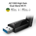 TP-Link AC1300 Archer T3U Plus bežični High-Gain Dual-Band USB3.0 adapter 400Mbps/867Mbps (2.4GHz/5GHz), 802.11a/b/g/n/ac, vanjska antena - Slika 2