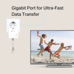 TP-Link AV1000 Powerline Gigabit mrežni adapter, 1000Mbps, dodatna strujna utičnica, HomePlug AV2 (duplo pakiranje) - Slika 2
