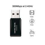 Mercusys MW300UM bežični USB mini adapter 300Mbps (2.4GHz), 802.11n/g/b, WPS tipka