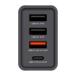 Verbatim zidni punjač 30W, 3×USB-A/1×USB-C, crni