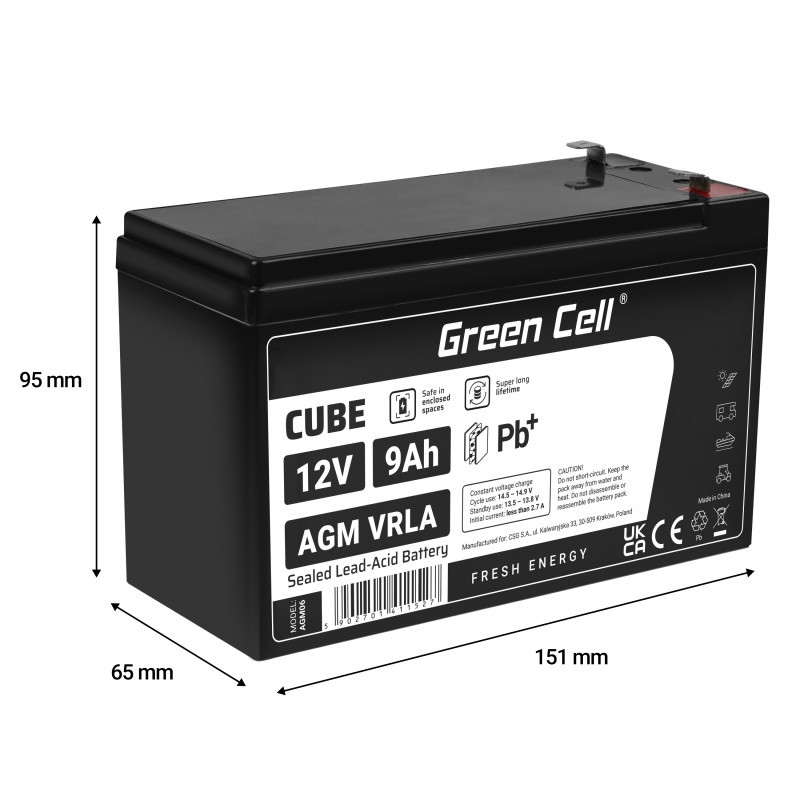 167139-57_41219_02 Green Cell (AGM06) baterija AGM 12V/9Ah - Slika 1