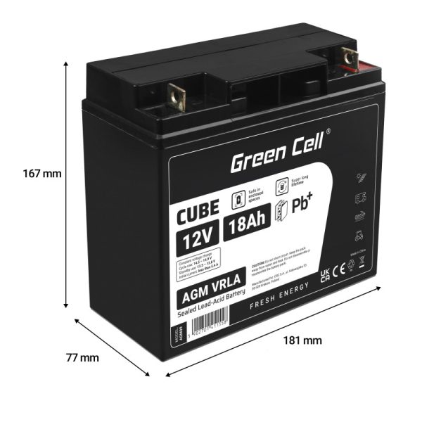 Green Cell (AGM09) baterija AGM 12V/18Ah