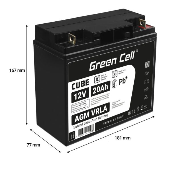 Green Cell (AGM10) baterija AGM 12V/20Ah