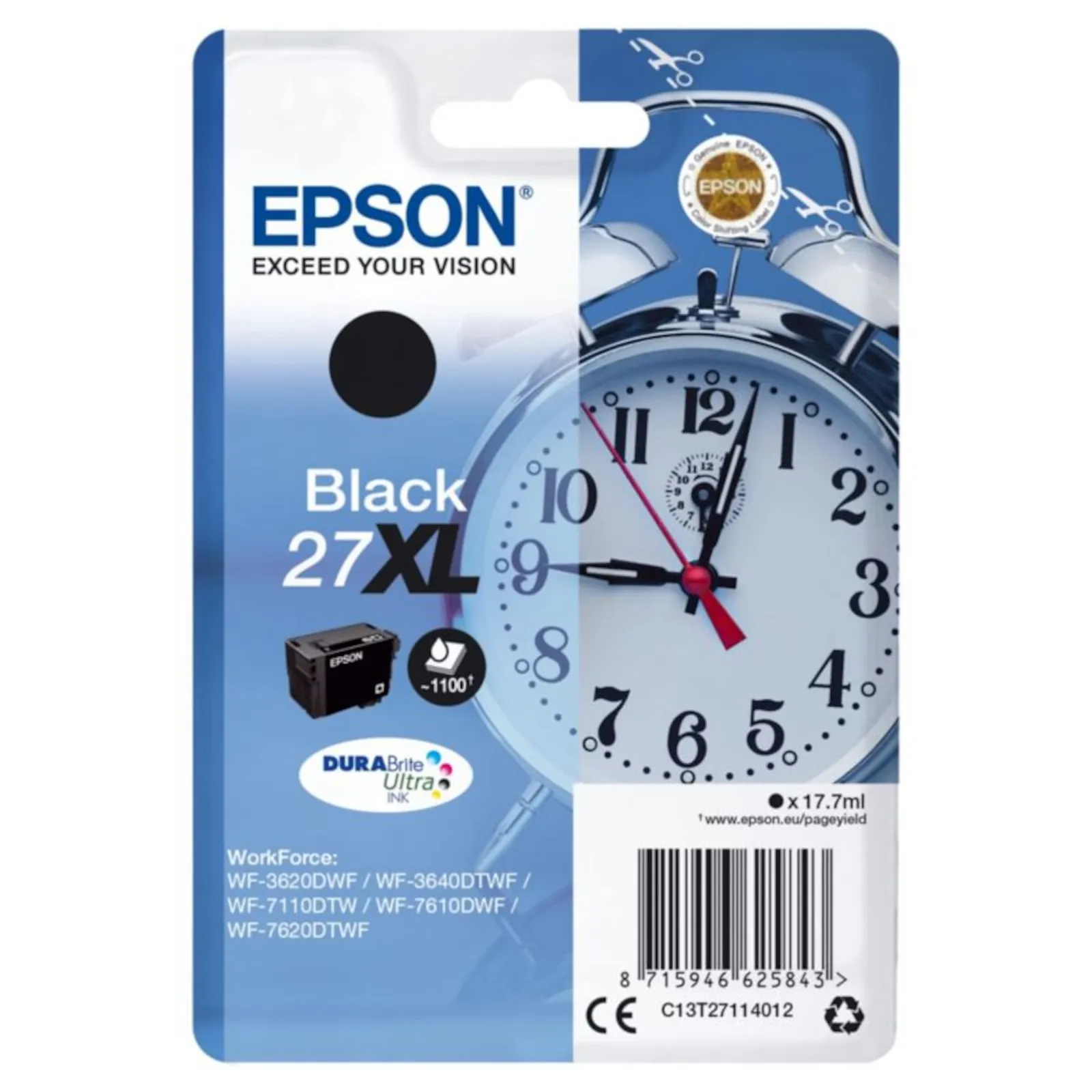170116153246400701900041P Epson C13T27114012 Druckerpatrone 27XL schwarz DURABrite Ultra Ink - Slika 1
