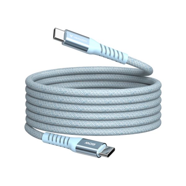 Verbatim Sync & Charge Magnetic kabel USB-C na USB-C 60W 120 cm - plavi