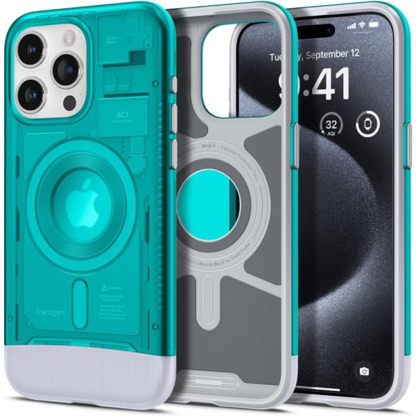 Spigen Classic C1 MagSafe, bondi blue - iPhone 15 Pro (ACS06743)