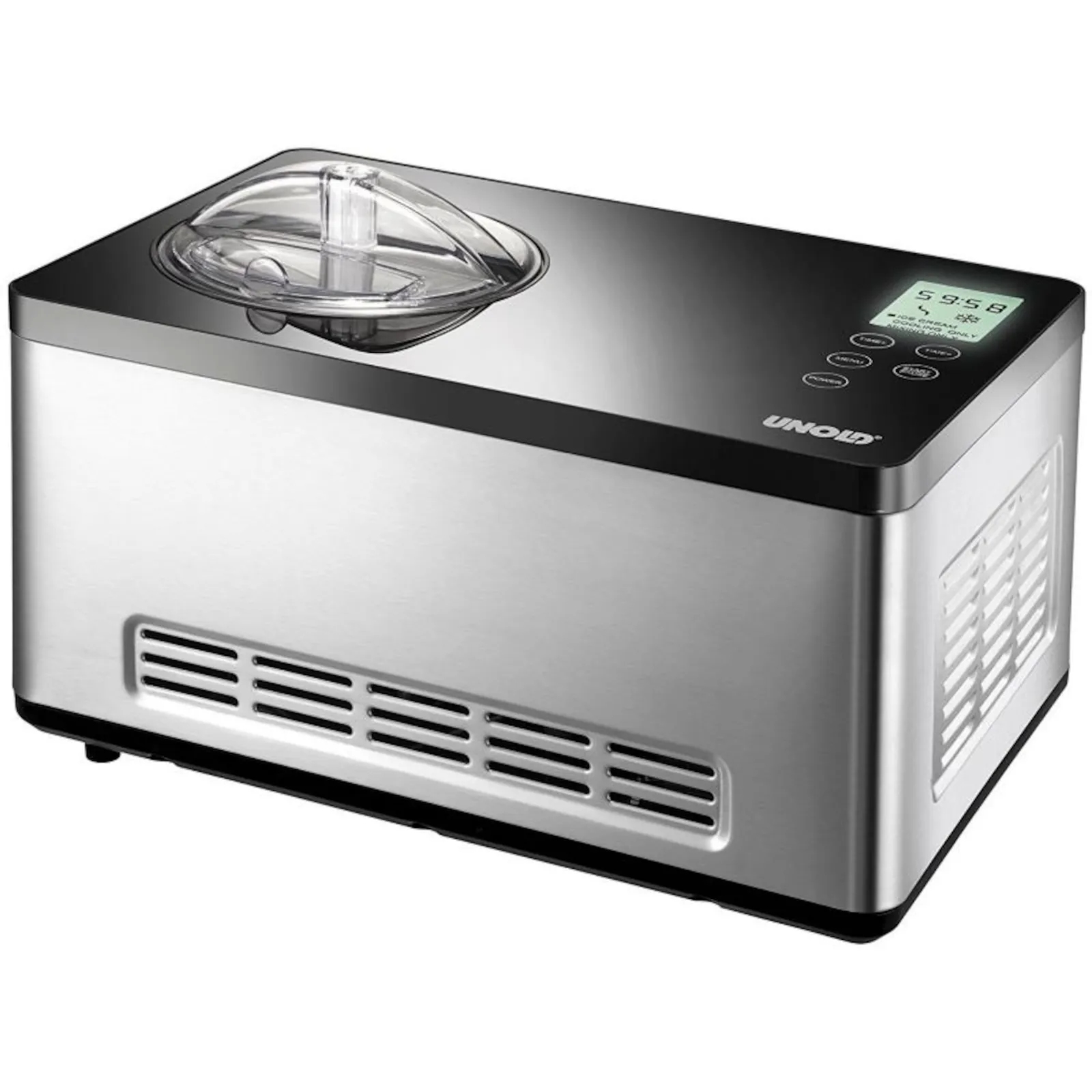 170412094325700601900049B Unold 48845 Eismaschine Gusto mit digitalem Timer, 2l, Edelstahl/schwarz - Slika 1
