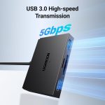 UGREEN 4-portni USB-C/A HUB 2xUSB-A, 1xSD, 1xTF, sivi - Slika 3