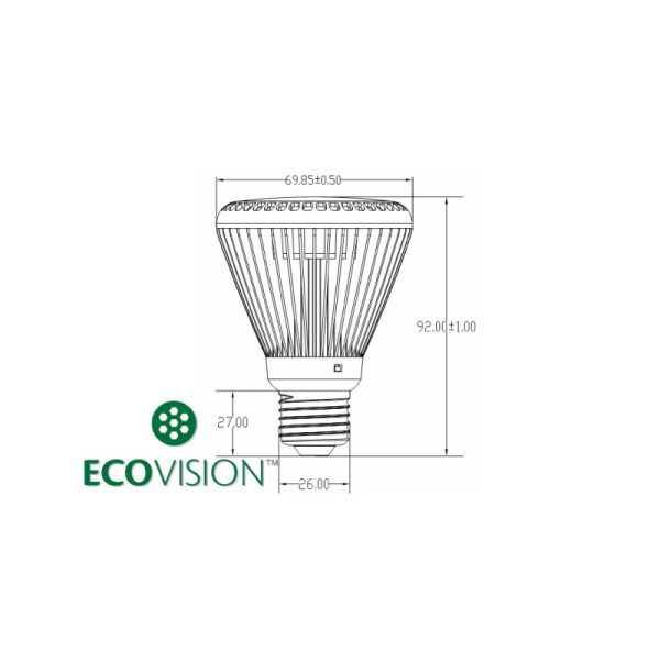 EcoVision LED žarulja E27, 8W, 450lm, 3000K, PAR22
