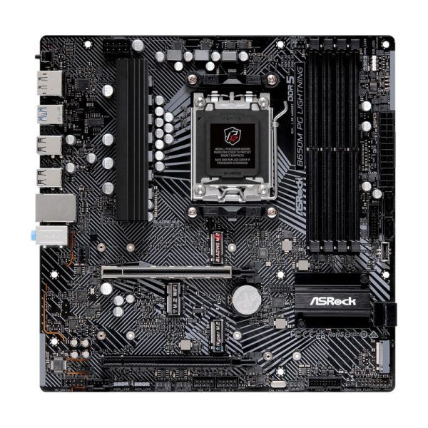 ASROCK B650M PG Lightning, S. AM5, 4x DDR5/7200(OC), PCIe 5.0, HDMI, DP, mATX