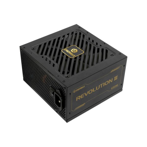 Enermax 650W Revolution III, ATX 3.1, 80+ GOLD, modularno, 2×PCIe, 6×SATA, 24-pina, 120mm ventilator