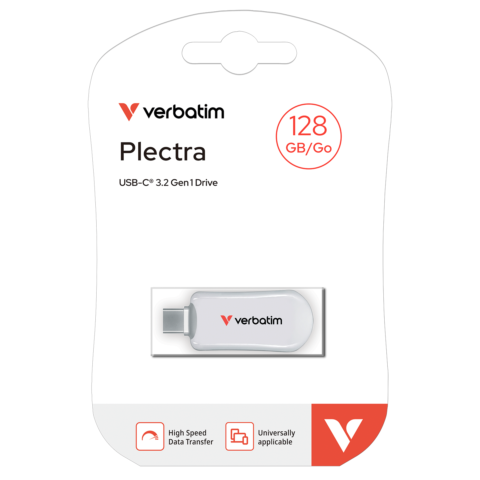 184434-57_30229_2 Verbatim Plectra USB-C Flash Drive 128GB, bijeli - Slika 1