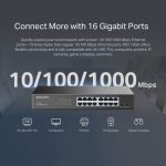 Mercusys 16-Port Gigabit Desktop preklopnik (Switch) 16×10/100/1000Mbps, Plug & Play, Auto-Negotiation, Auto-MDI/MDIX, metalno kučište - Slika 3