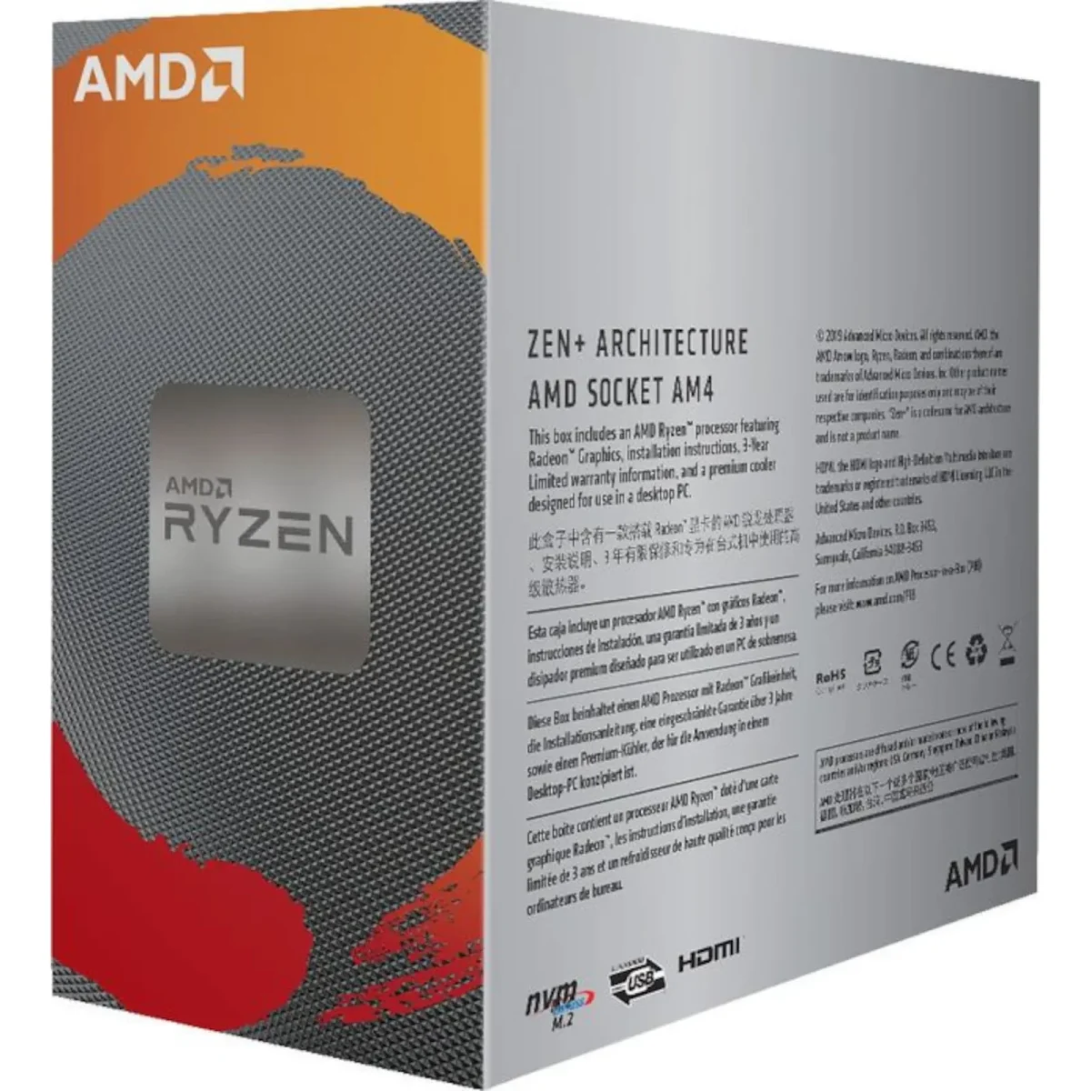 AMD Ryzen 3 3200G (4x 3,6 GHz) 6MB Sockel AM4 CPU BOX (Wraith Stealth Kühler) - Slika 3