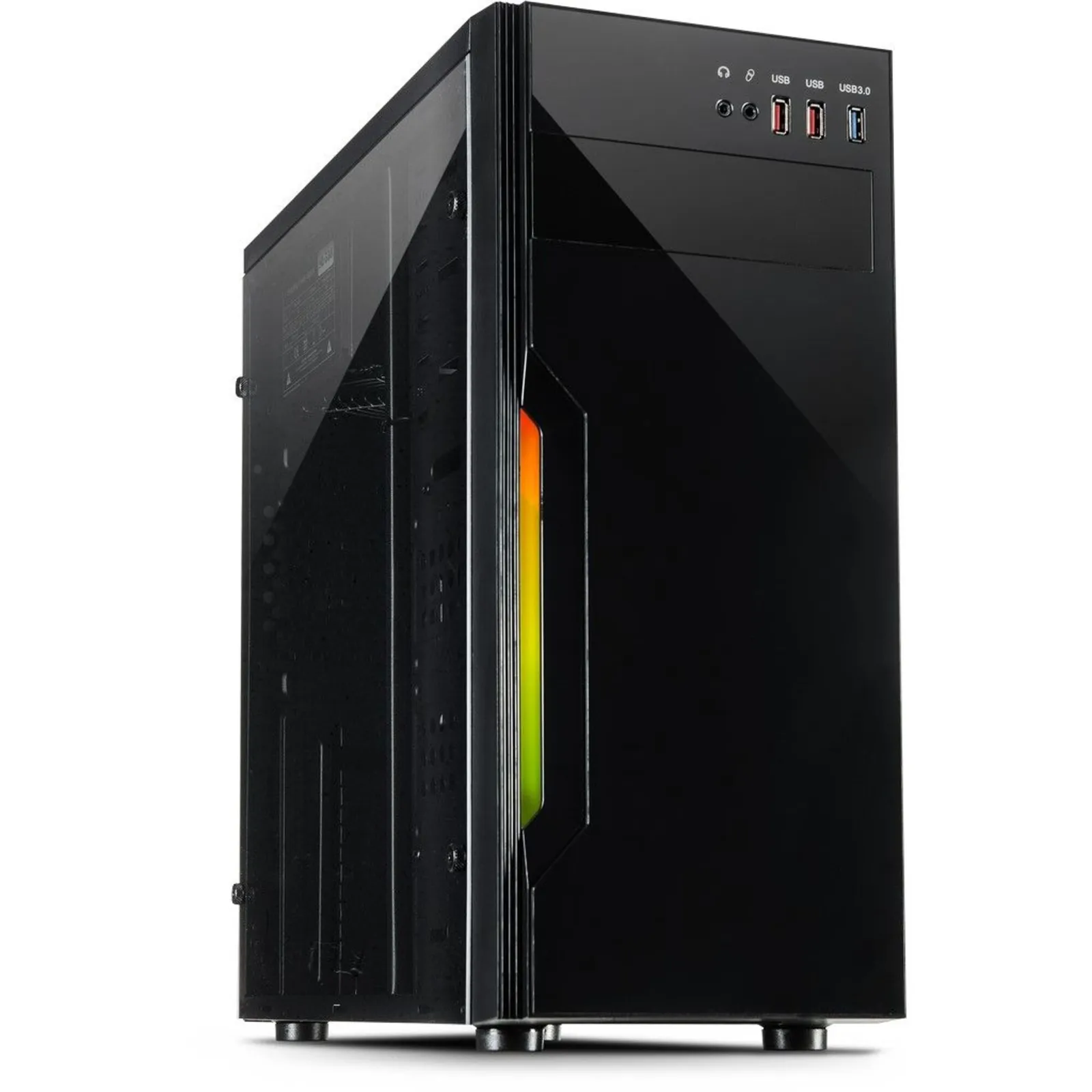 191128132000600301900073J Inter-Tech B42 RGB Midi Tower Gaming Gehäuse Schwarz 3x USB - Slika 1
