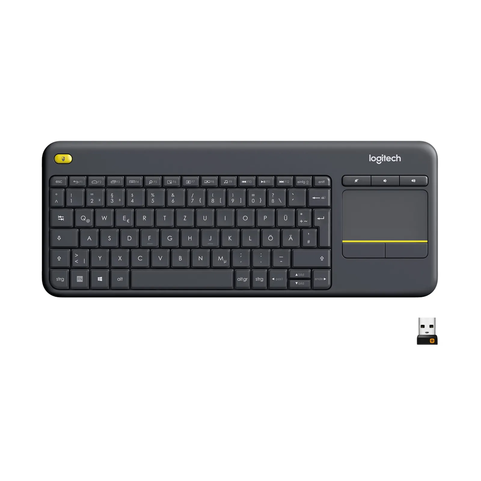 210315120757700901900003R Logitech K400 Plus Kabellose Tastatur Schwarz - Slika 1