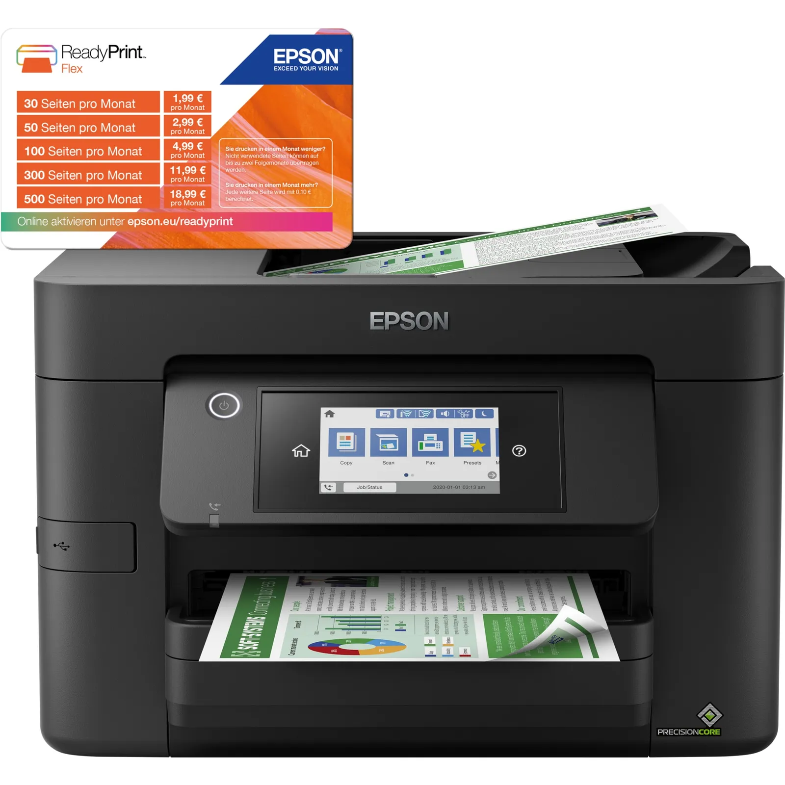 210831134402600701900006Z EPSON WorkForce Pro WF-4820DWF Multifunktionsdrucker Scanner Kopierer Fax WLAN 25€ Cashback - Slika 1