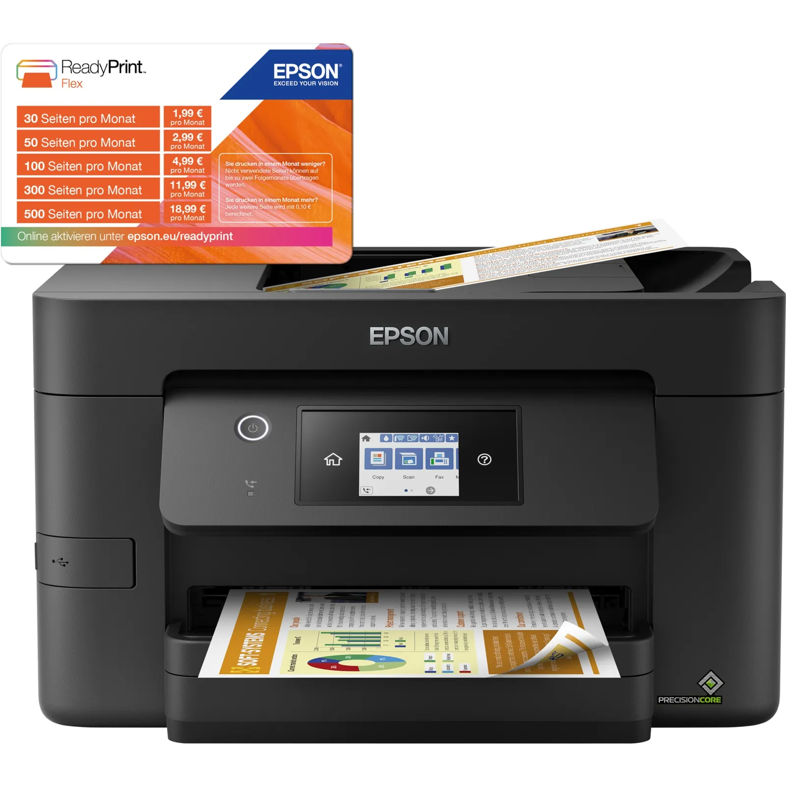 210831134902700701900006U EPSON WorkForce Pro WF-3820DWF Multifunktionsdrucker Scanner Kopierer Fax WLAN 25€ Cashback - Slika 1
