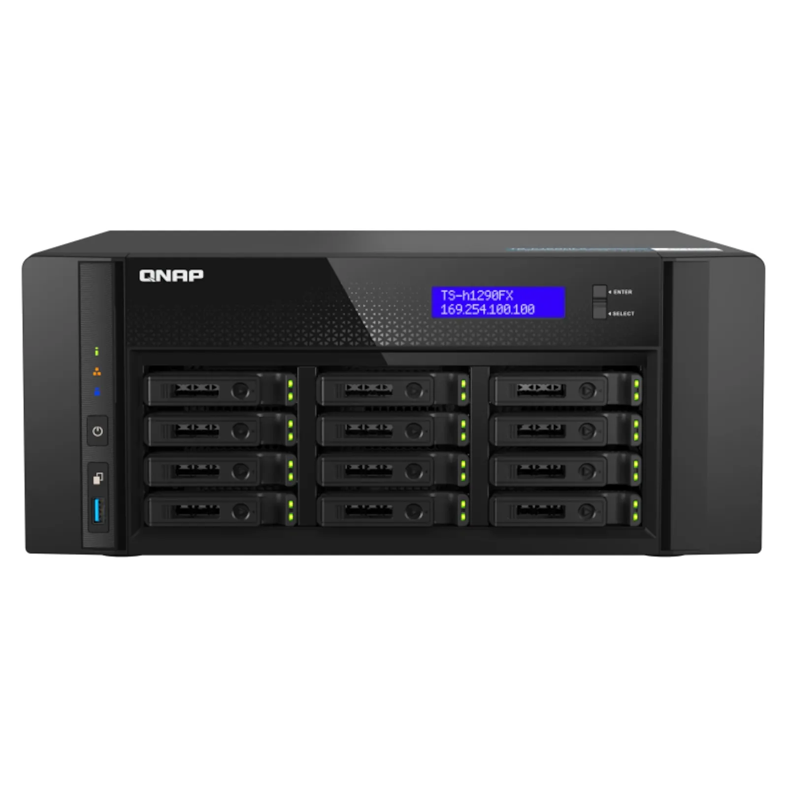 220315115400200701900068M QNAP TS-h1290FX-7232P-64G NAS System 12-Bay NVMe SSD NAS - Slika 1