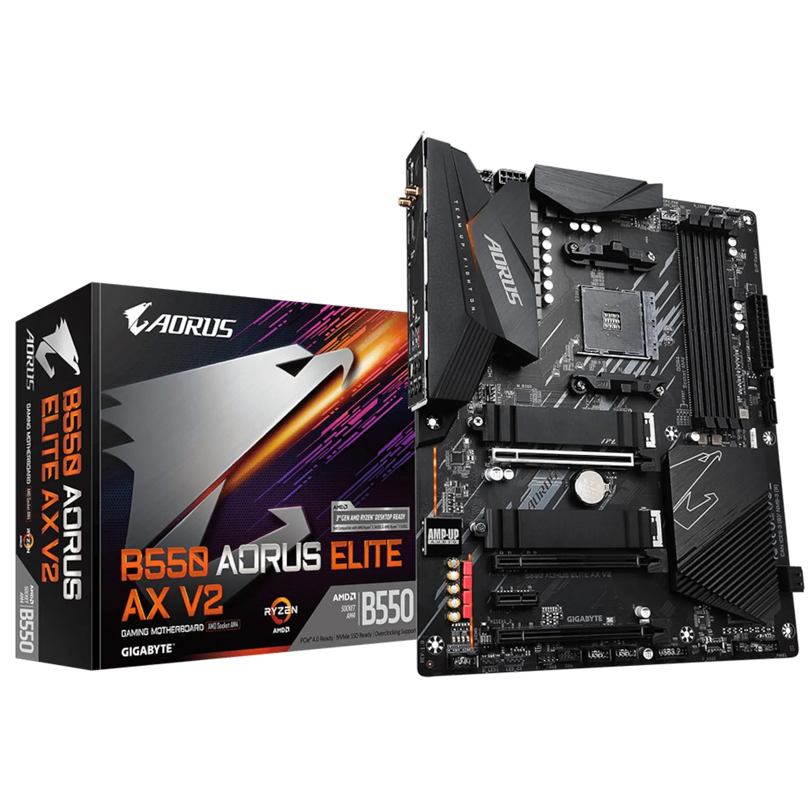 220801135920200801900006M Gigabyte B550 AORUS ELITE AX V2 ATX Mainboard Sockel AM4 M.2/HDMI/DP/USB3.2 - Slika 1