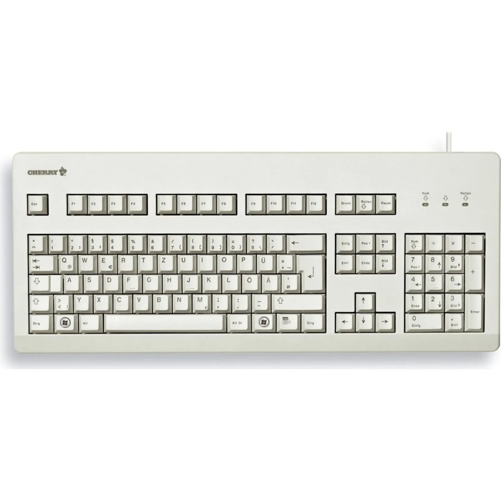 221215104937400501900064T Cherry G80-3000 Kabelgebundene Tastatur DE-Layout USB grau - Slika 1