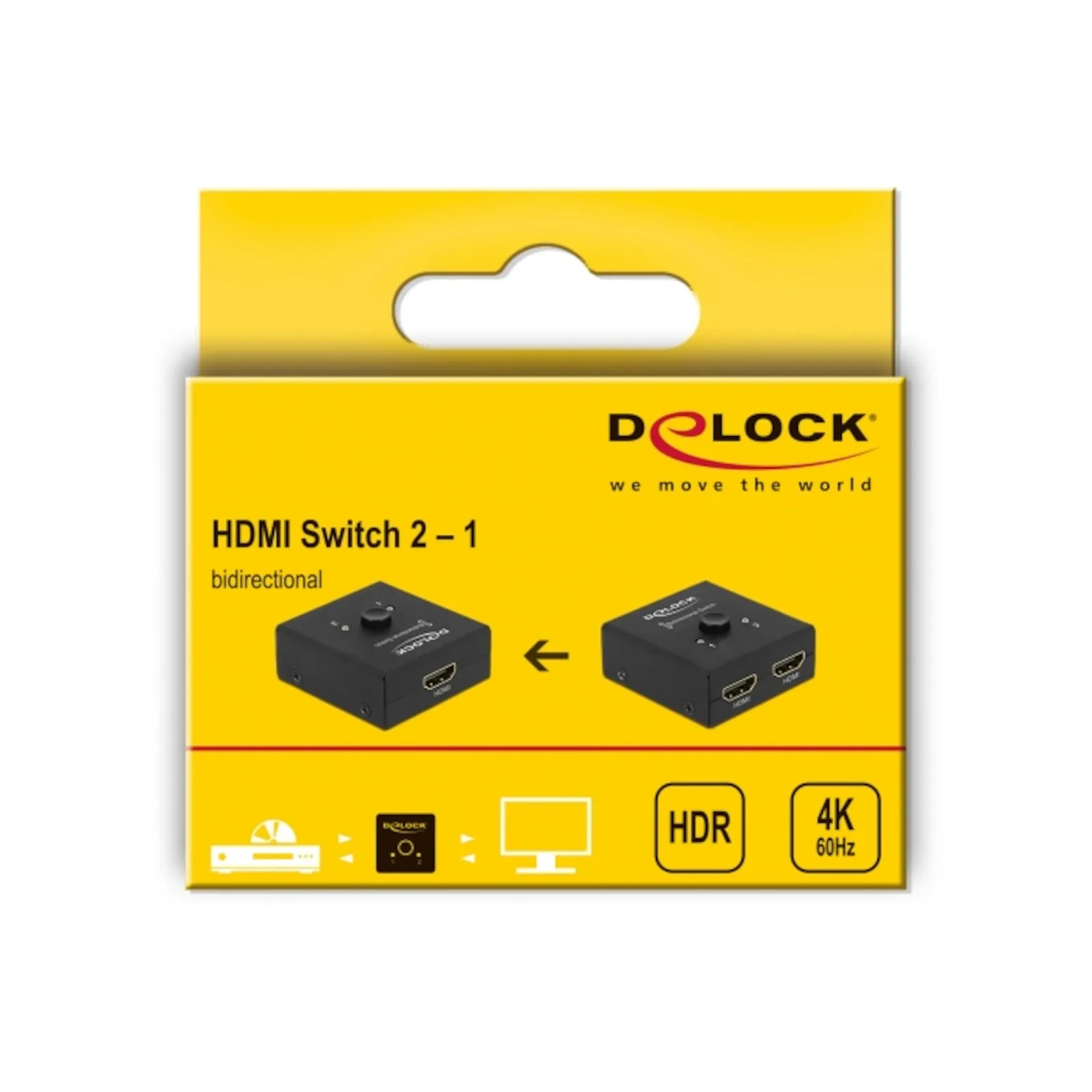 230912131533700301900040V Delock HDMI 2 - 1 Umschalter bidirektional 4K 60 Hz kompakt - Slika 1