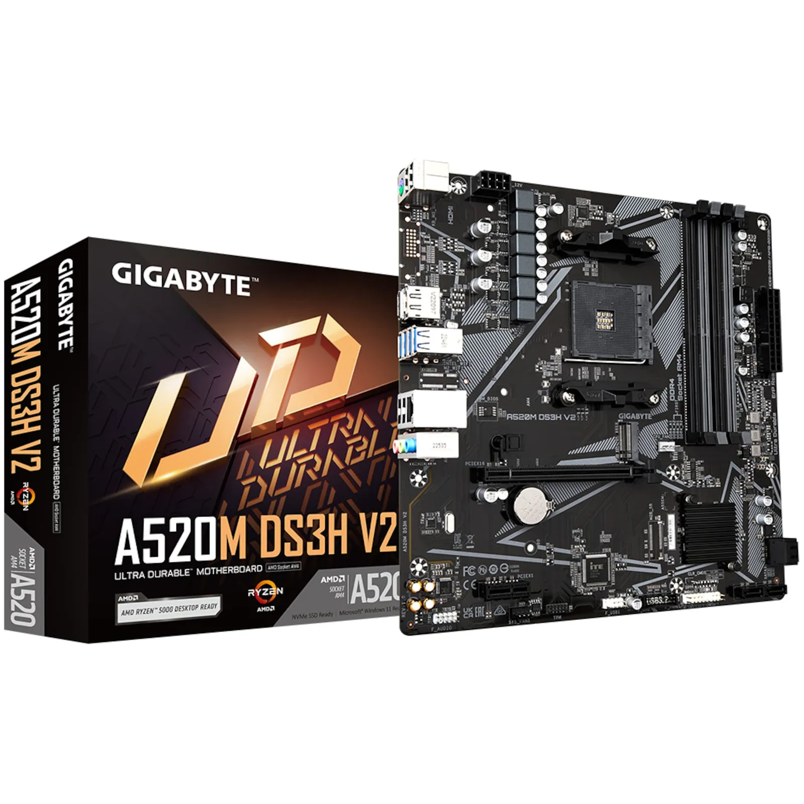 231011093753900501900058R Gigabyte A520M DS3H V2 mATX Mainboard Sockel AM4 HDMI/DP/M.2/SATA - Slika 1