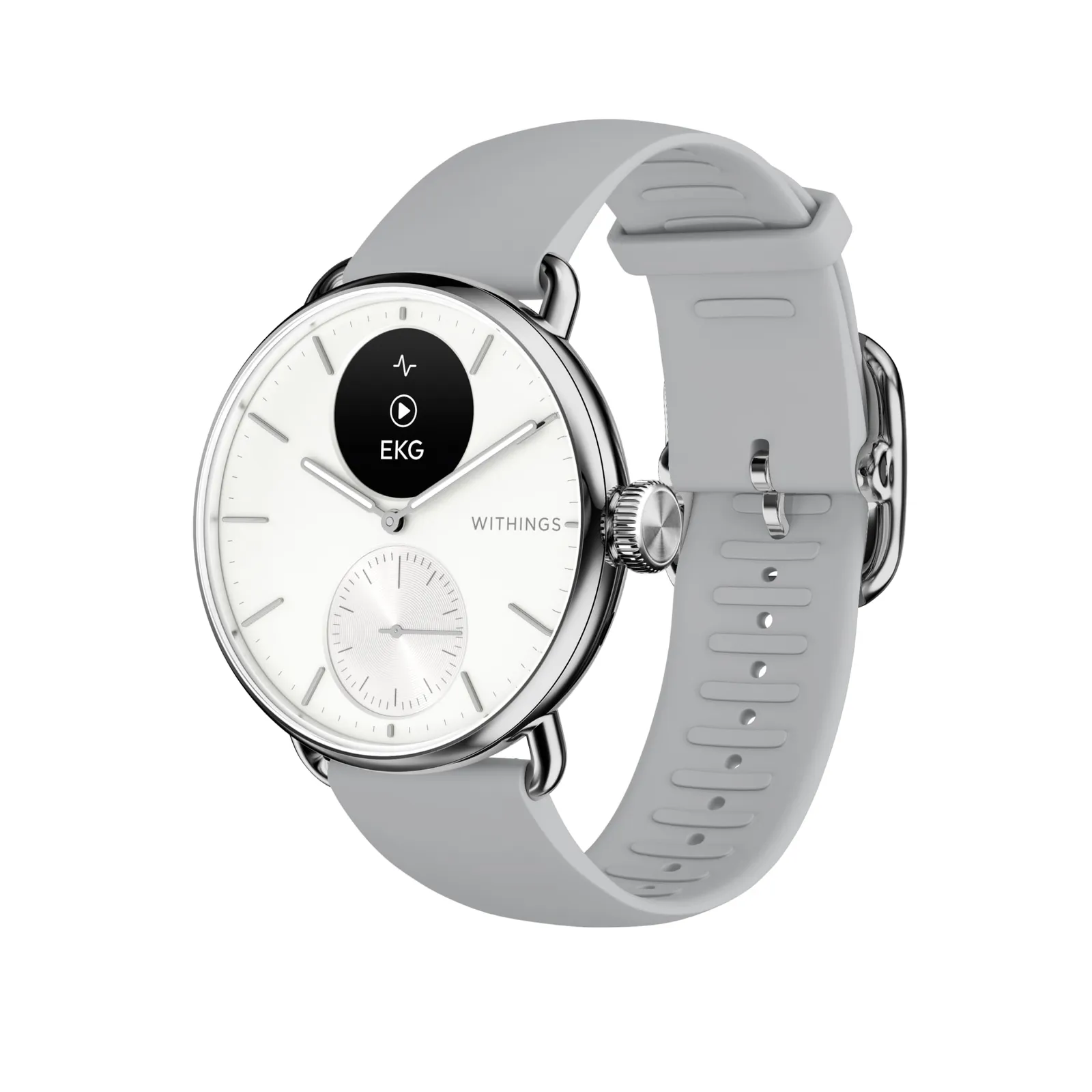 231011104848900801900186G Withings ScanWatch 2 38mm weiß EKG, Blutsauerstoffgehalt, Schlafüberwachung - Slika 1