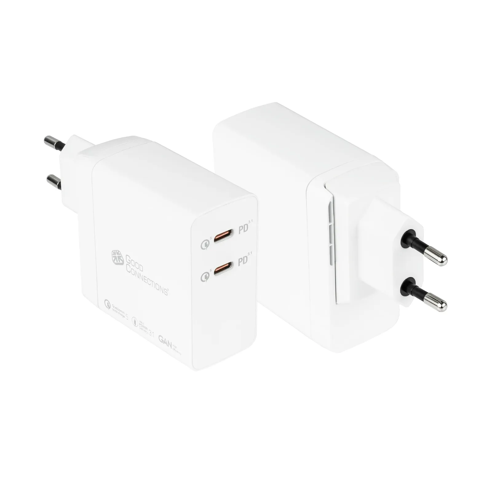 231017112723900301900051U GC USB-Schnellladegerät 140W GaN-Technologie, 2x USB-C, PD 3.1, QC 5.0, PPS weiß - Slika 1